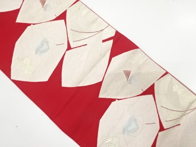 JAPANESE NAGOYA OBI / WOVEN ABSTRACT FLOWER